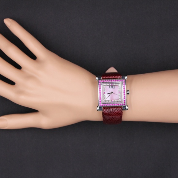 Pink Sapphire Diamond 1.73 Tcw Unisex Luxury Watch